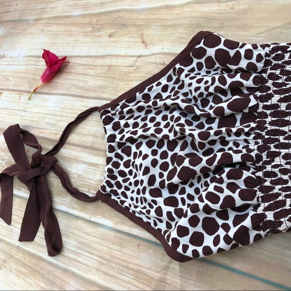 Guess giraffe 🦒 print halter dress cotton - Picture 4 of 6